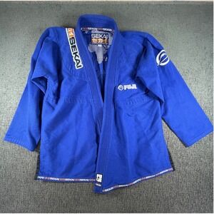 Fuji Sekai World Ranking BJJ Gi Kimono Jacket Blue Mens A4 Brazilian Jiu Jitsu